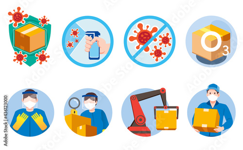 Staff inspect and transport goods to be safe from germs and viruses with science and technology.