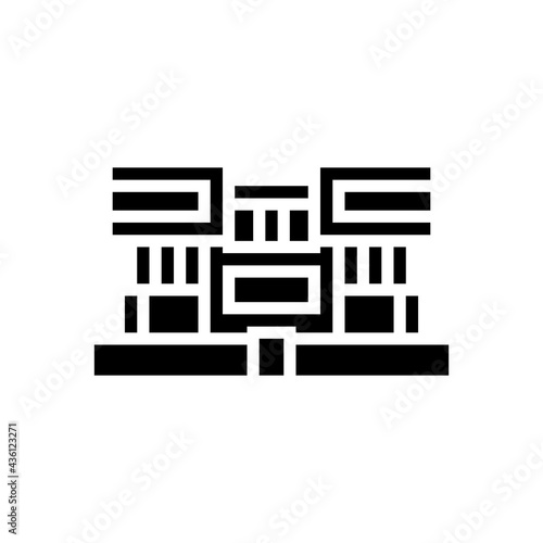 villa house glyph icon vector. villa house sign. isolated contour symbol black illustration