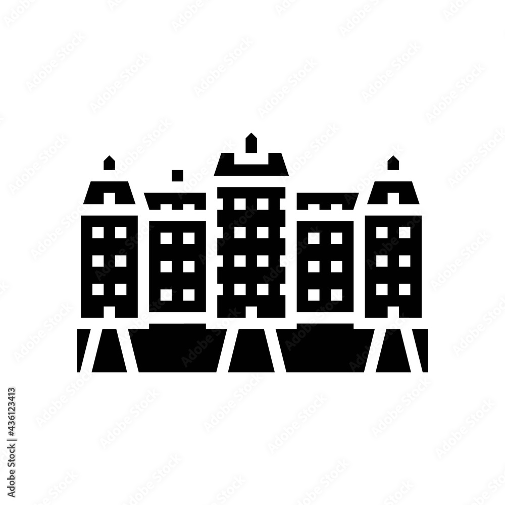 palace house glyph icon vector. palace house sign. isolated contour symbol black illustration