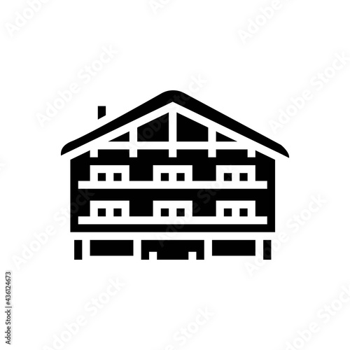 chalet house glyph icon vector. chalet house sign. isolated contour symbol black illustration
