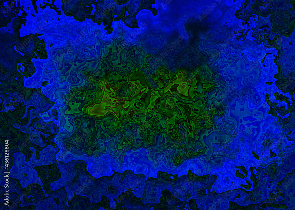 Dynamic flow water navy blue in psychedelic vivid shapes background ...
