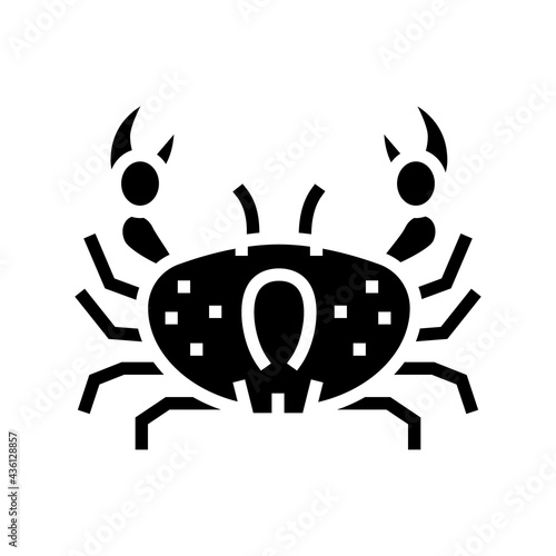 crab ocean glyph icon vector. crab ocean sign. isolated contour symbol black illustration