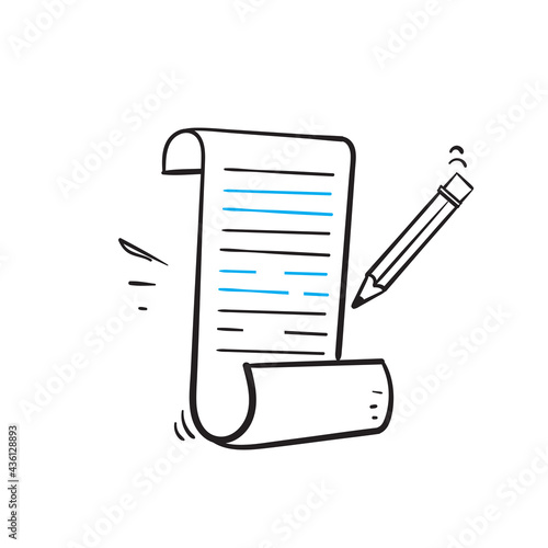 hand drawn doodle pencil and paper symbol for Creative writing, storytelling concept illustration vector
