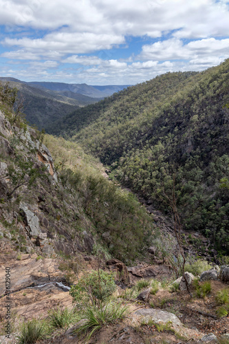 View of valley & stream from Boonoo Boonoo Lookout, Boonoo Boonoo National Park, NSW, Australia © Anne Powell