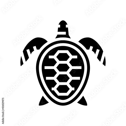 turtle ocean glyph icon vector. turtle ocean sign. isolated contour symbol black illustration