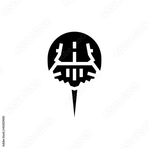 arthropod horseshoe crab ocean glyph icon vector. arthropod horseshoe crab ocean sign. isolated contour symbol black illustration