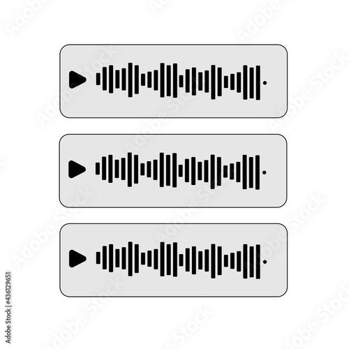 Vector illustration Voice sound music shapes on white background.
