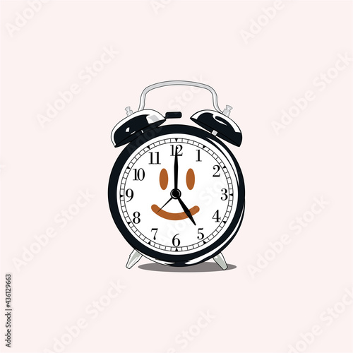 Graphic vector illustration alarm clock doodle for your design