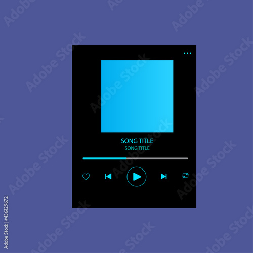 template music player for handphone. spotify template.