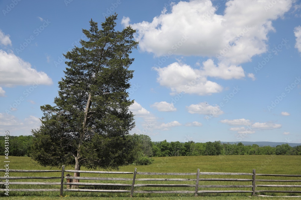 Landscape of a Gettysburg Battlefield in Pennsylvania