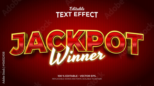Jackpot Winner 3d Style Editable Text Effects Template photo