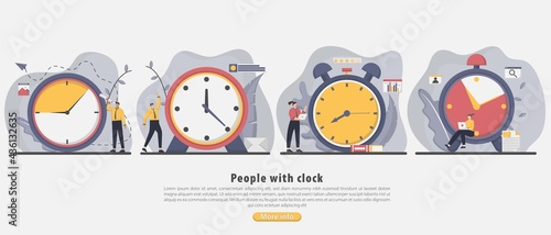 Flat design work time management concept