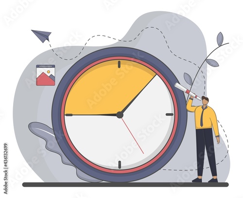 Flat design work time management concept