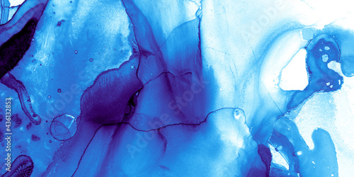 Sea Fluid. Cyan Aquatic Pigment. White Iridescent