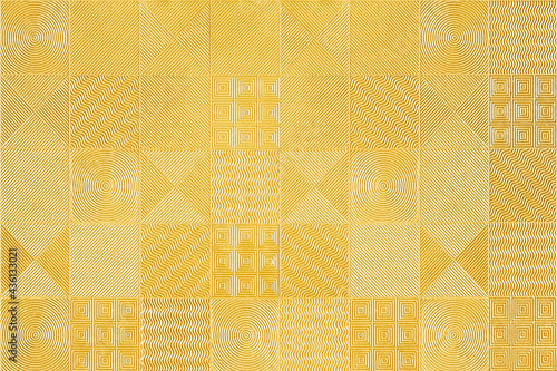 Pattern of gold tiles texture background
