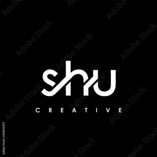 SHU Letter Initial Logo Design Template Vector Illustration