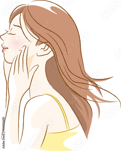 爽やかな女性の横顔のイメージイラスト