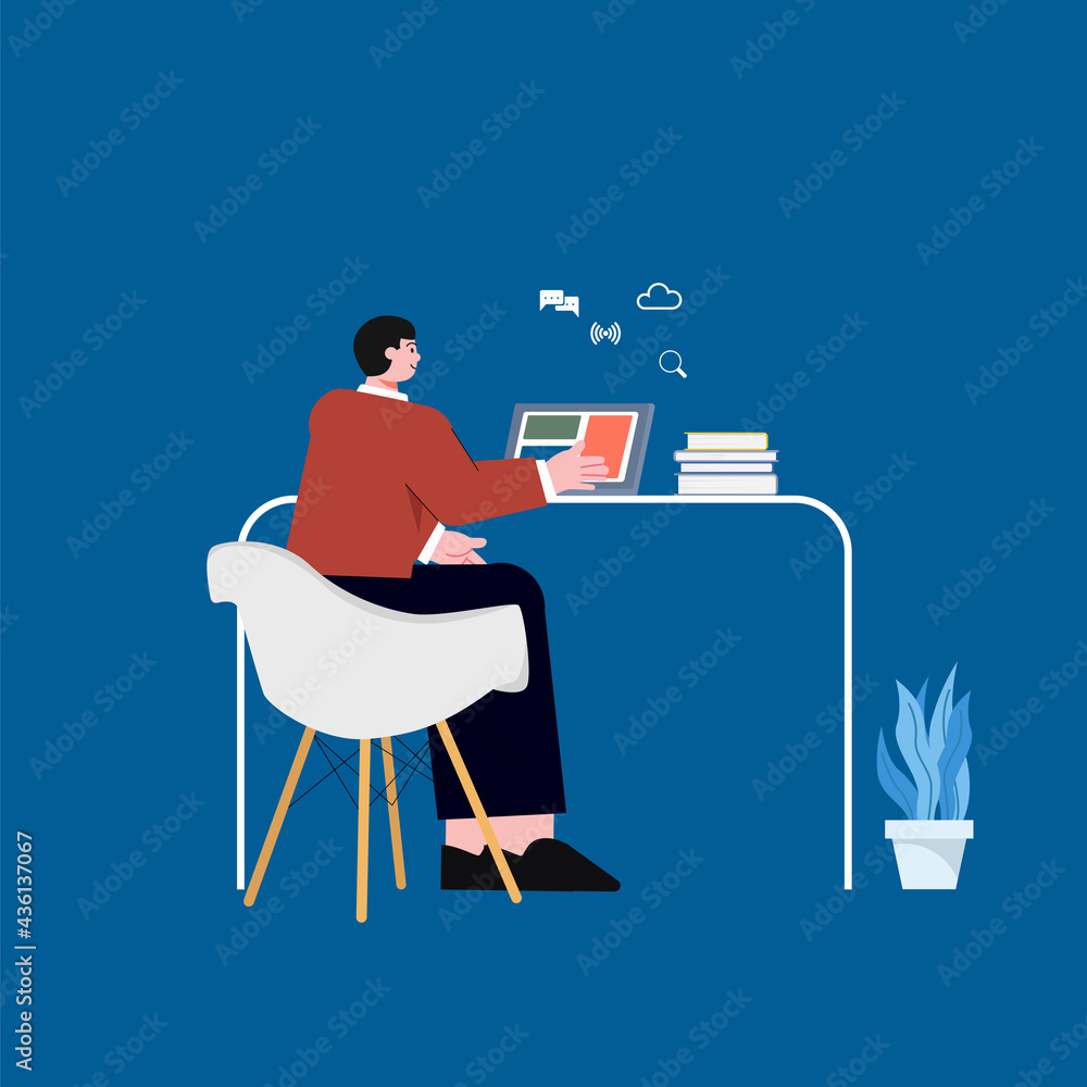 an illustrative concept of working from home to be safe from the corona virus and working overtime from the office. an illustrative concept of working from home to be safe from the corona virus and working overtime from the office.