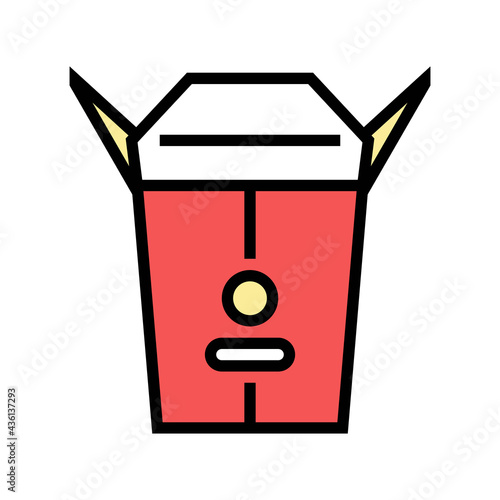 takeaway food box color icon vector. takeaway food box sign. isolated symbol illustration