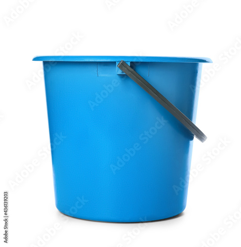 Plastic bucket on white background