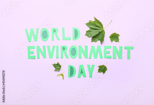Text WORLD ENVIRONMENT DAY ...