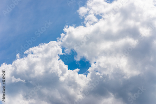 beautiful sparse clouds in the blue sky.Cloudscape.Sunny day. blue sky background with a tiny clouds.Cumulus cloud.