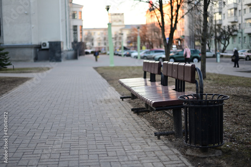 Photo sidewalk in a European city on the street during the day © Вячеслав Чичаев