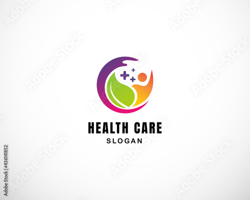 health care logo nature creative design symbol icon color modern