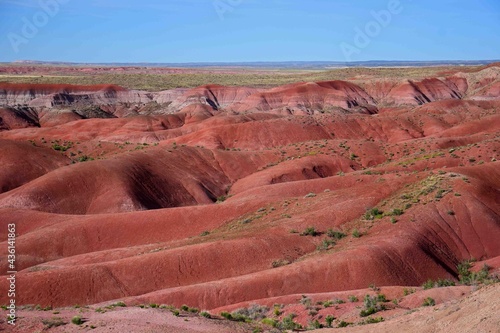 colorful badland hills in the painted desert, petrified national forest, near holbrook, arizona