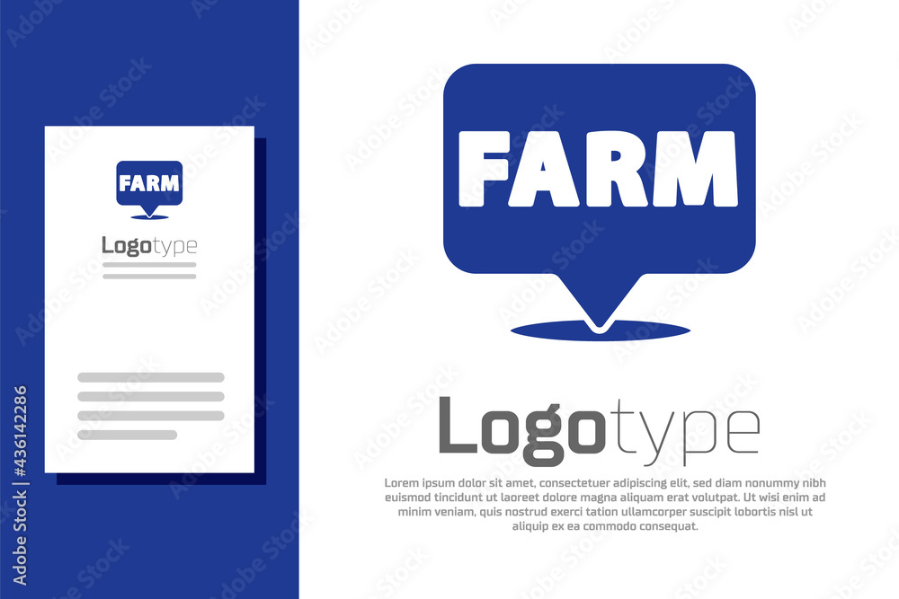 Blue Location farm icon isolated on white background. Logo design template element. Vector Blue Location farm icon isolated on white background. Logo design template element. Vector