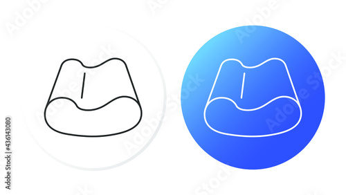 button, two line icons, orthopedic pillow