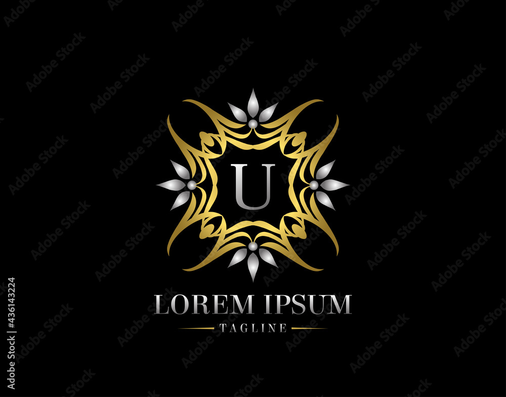 Fototapeta premium Letter V Golden Luxury Badge Logo Design. Graceful Ornate Icon Vector Design.