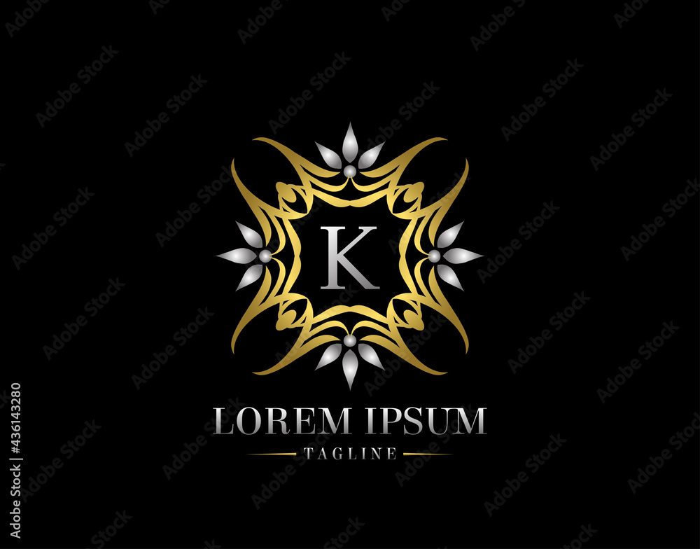 Letter K Golden Luxury Badge Logo Design. Graceful Ornate Icon Vector Design. Letter K Golden Luxury Badge Logo Design. Graceful Ornate Icon Vector Design.