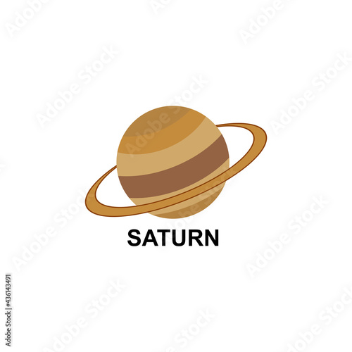 Saturn planet icon set vector sign symbol