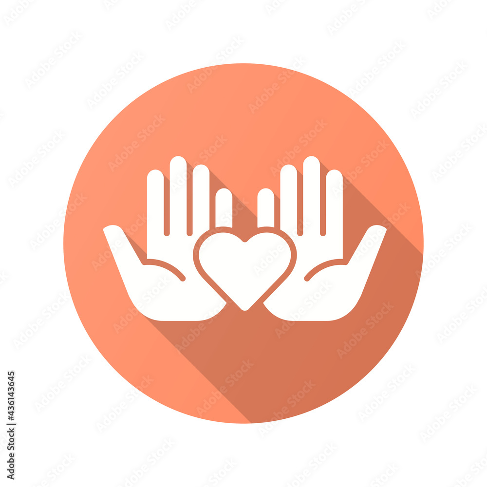 Obraz premium Philanthropist icon with long shadow for graphic and web design.