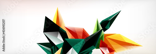 Vector 3d triangles and pyramids abstract background for business or technology presentations, internet posters or web brochure covers
