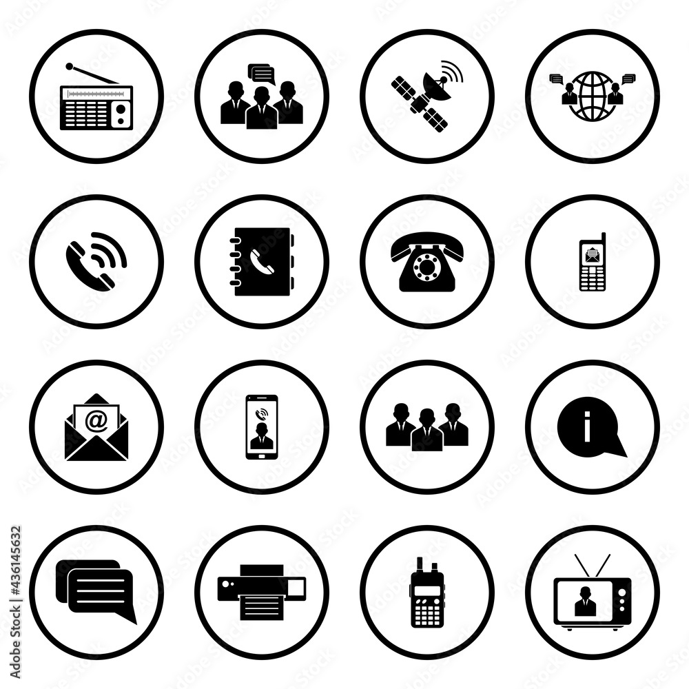 communications icon set vector sign symbol communications icon set vector sign symbol