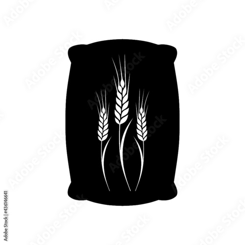 Wheat sack icon for web design isolated on white background