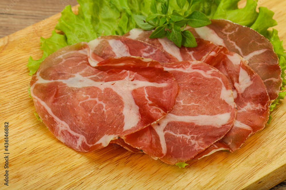Smoked pork neck slices snack Smoked pork neck slices snack