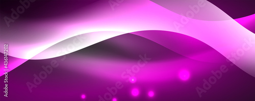 Shiny glowing neon wave, light lines abstract background. Magic energy and motion concept. Vector wallpaper template