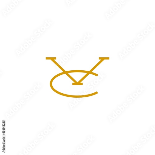 vc letter mark initial logo vector icon illustration