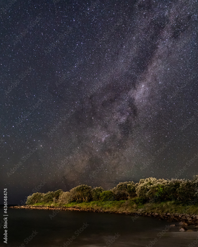 The Milky Way over Boat Harbour, Port Stephens, NSW, Australia