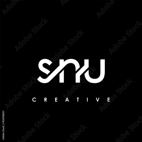 SNU Letter Initial Logo Design Template Vector Illustration