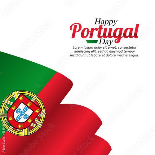 vector graphic of happy portugal day good for portugal day celebration. flat design. flyer design.flat illustration.