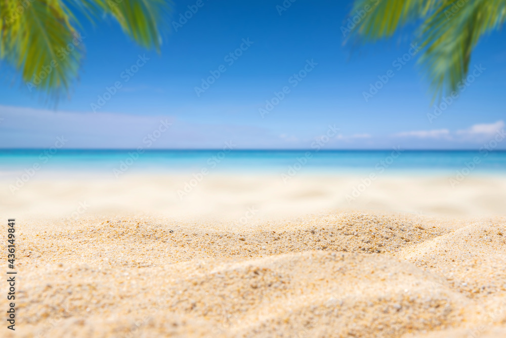 white sand and tropical sea blue sky.