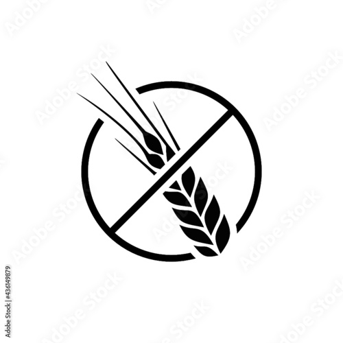 Gluten free grain icon isolated on white background. No wheat sign