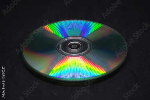 A cd rom on black. Banner copy space.
