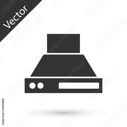 Grey Kitchen extractor fan icon isolated on white background. Cooker hood. Kitchen exhaust. Household appliance. Vector