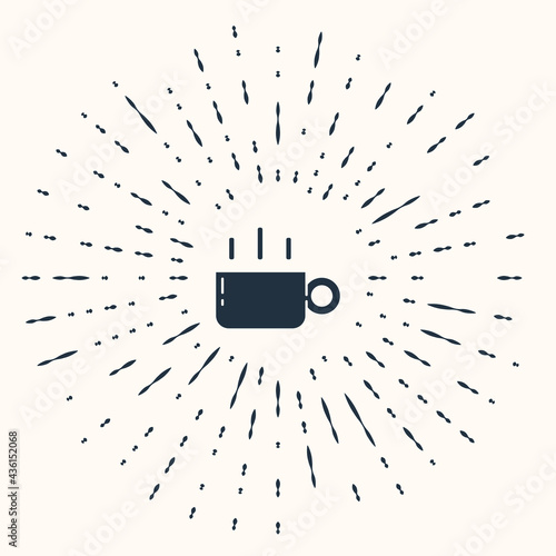 Grey Coffee cup icon isolated on beige background. Tea cup. Hot drink coffee. Abstract circle random dots. Vector