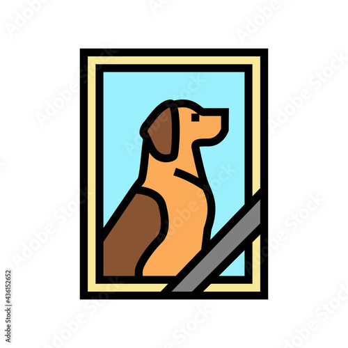 dead dog pet photo color icon vector. dead dog pet photo sign. isolated symbol illustration